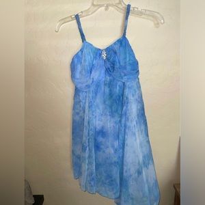 blue/white one piece solo costume